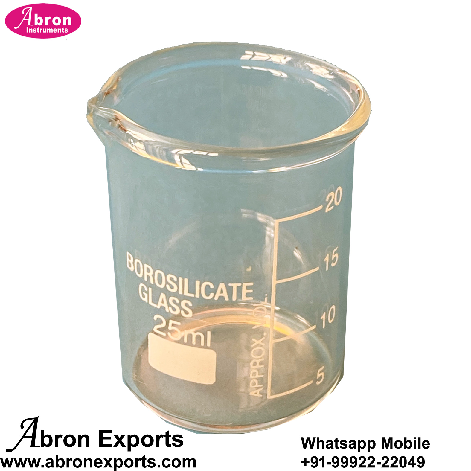 Beaker 25ml Standard or Tall Form Graduated With Spout Glass Borosilicate glass 3.3  BG Abron AC-426B25 AB-426BT25 Tall Form  